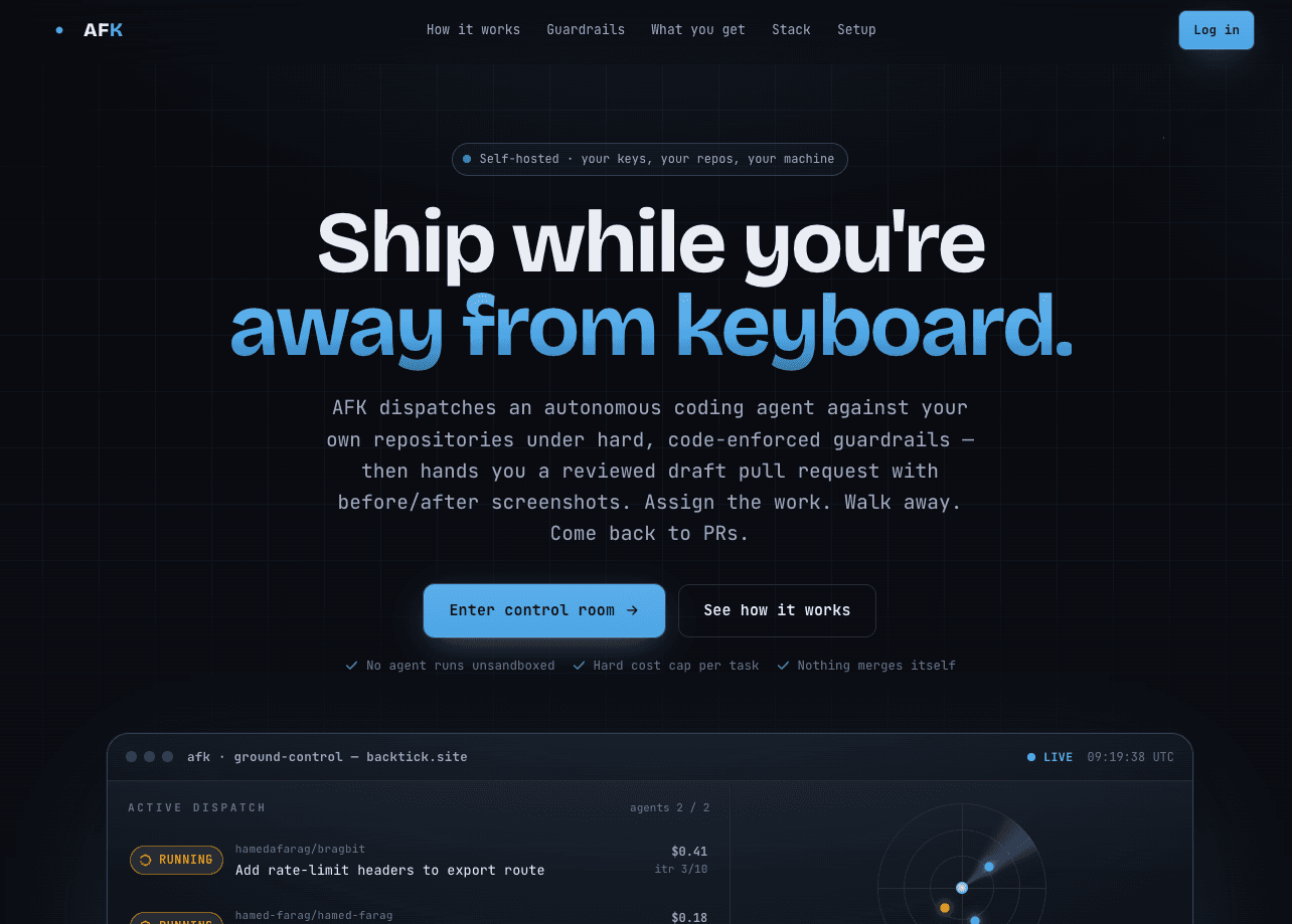 AFKGNT — Ship while you're away from keyboard.